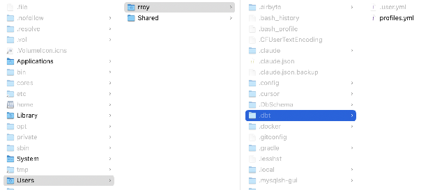 profiles.yml setup