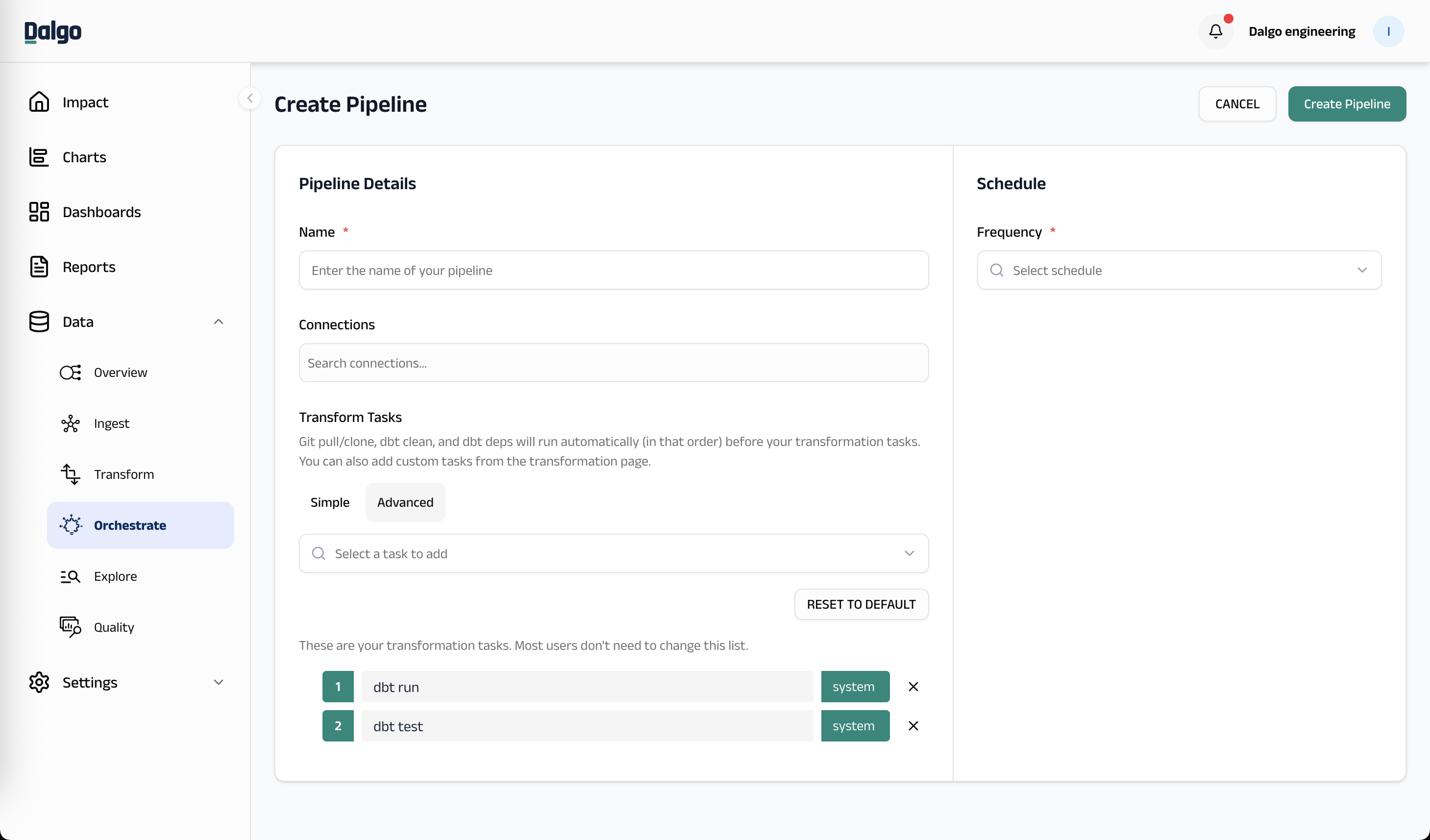 Transform tasks without git tasks