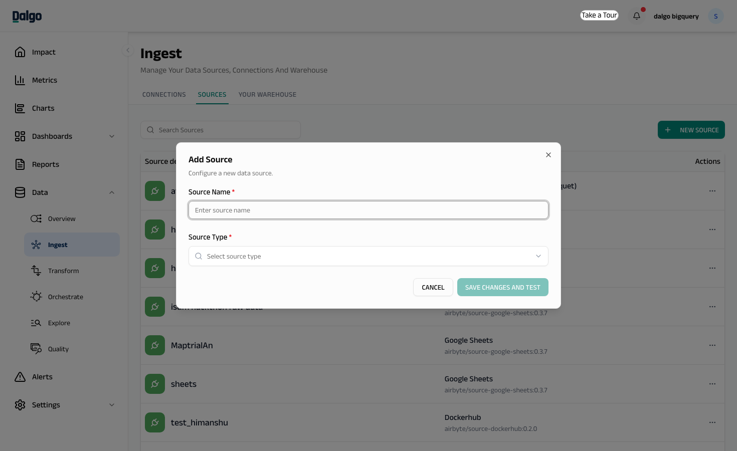 Add Source dialog