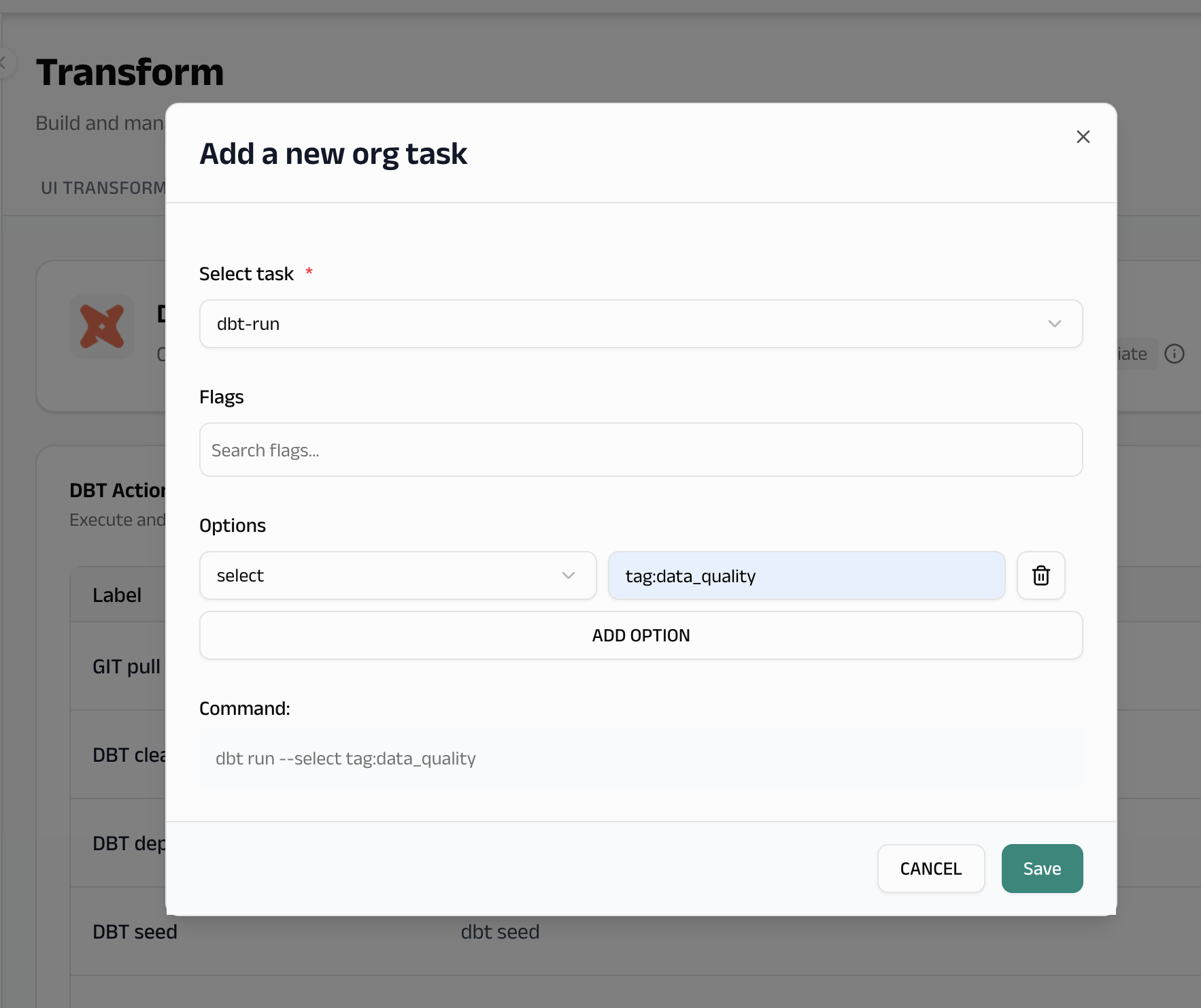Create custom task dialog